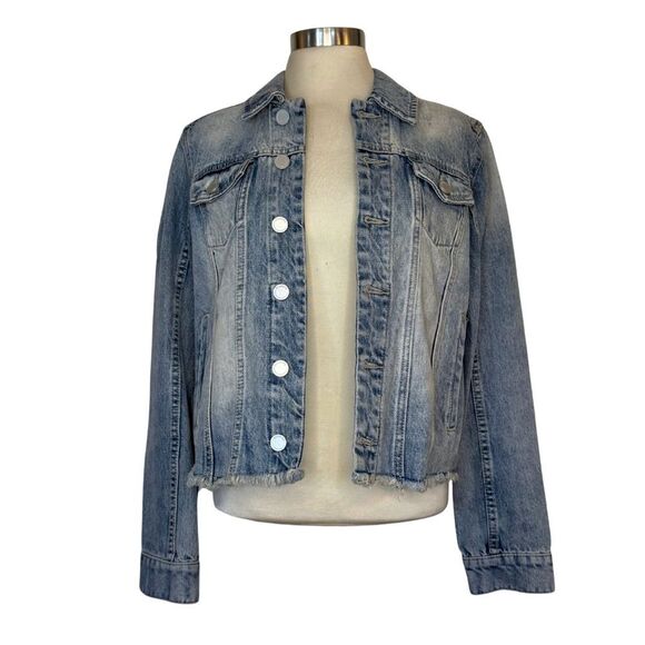 Blank NYC Light Blue Denim Jean Jacket Button Up Faded S - Picture 1 of 7